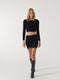 Women's Zippered Shiny Stone Printed Skirt